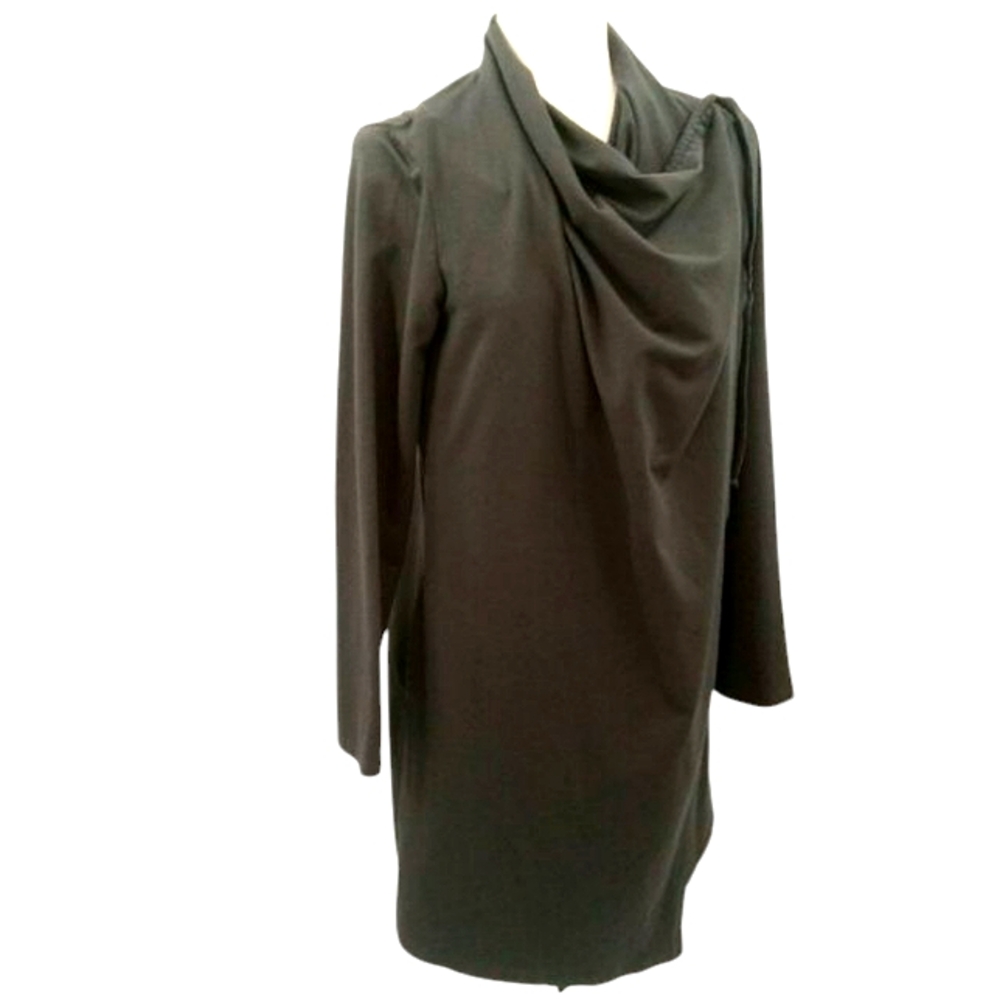 Chalet Et Ceci Wrap Tunic Cardigan Top Womens L Dark Gray Multi-way Lagenlook